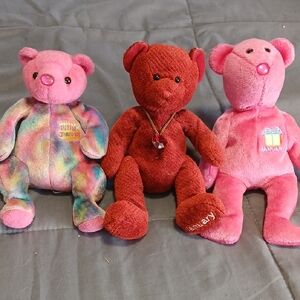 Colorful Plush Bear Trio